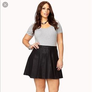 Faux Leather Skater Skirt